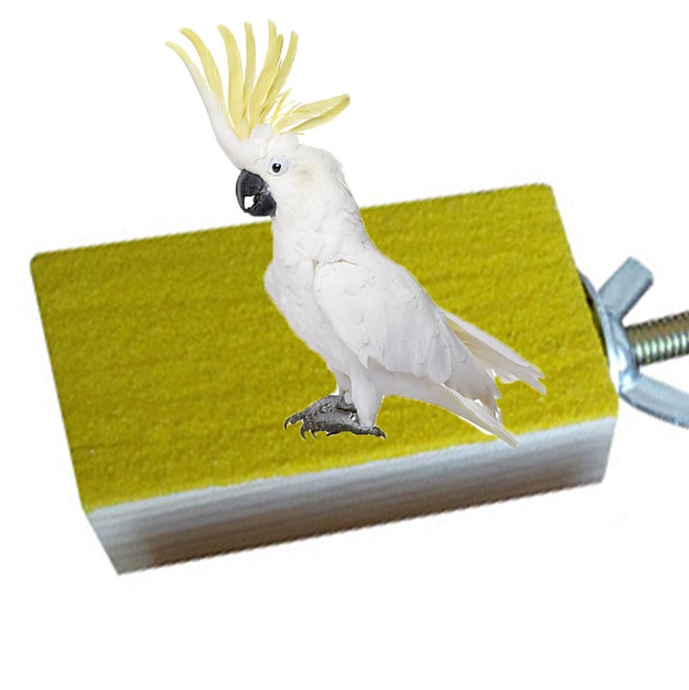 KeersiWood Perch Stand Paw Grinding Toy Parrot Macaw African Greys Budgies Cockatoo Parakeet Cockatiels Conure Macaw Lovebird Finch Cage Shlef
