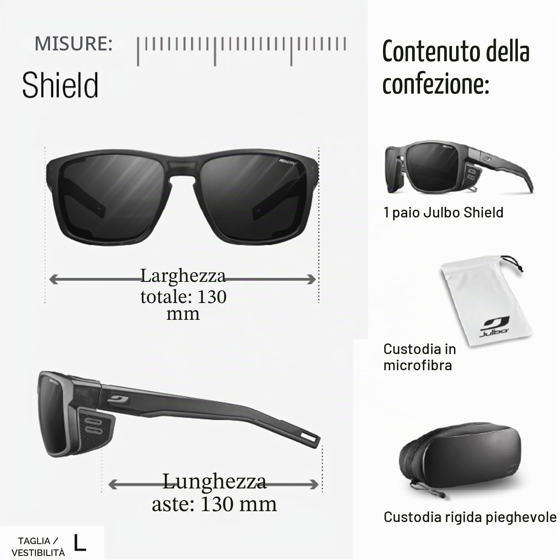 Julbo Shield Occhiali da sole Unisex - Adulto (Pacco da 1)
