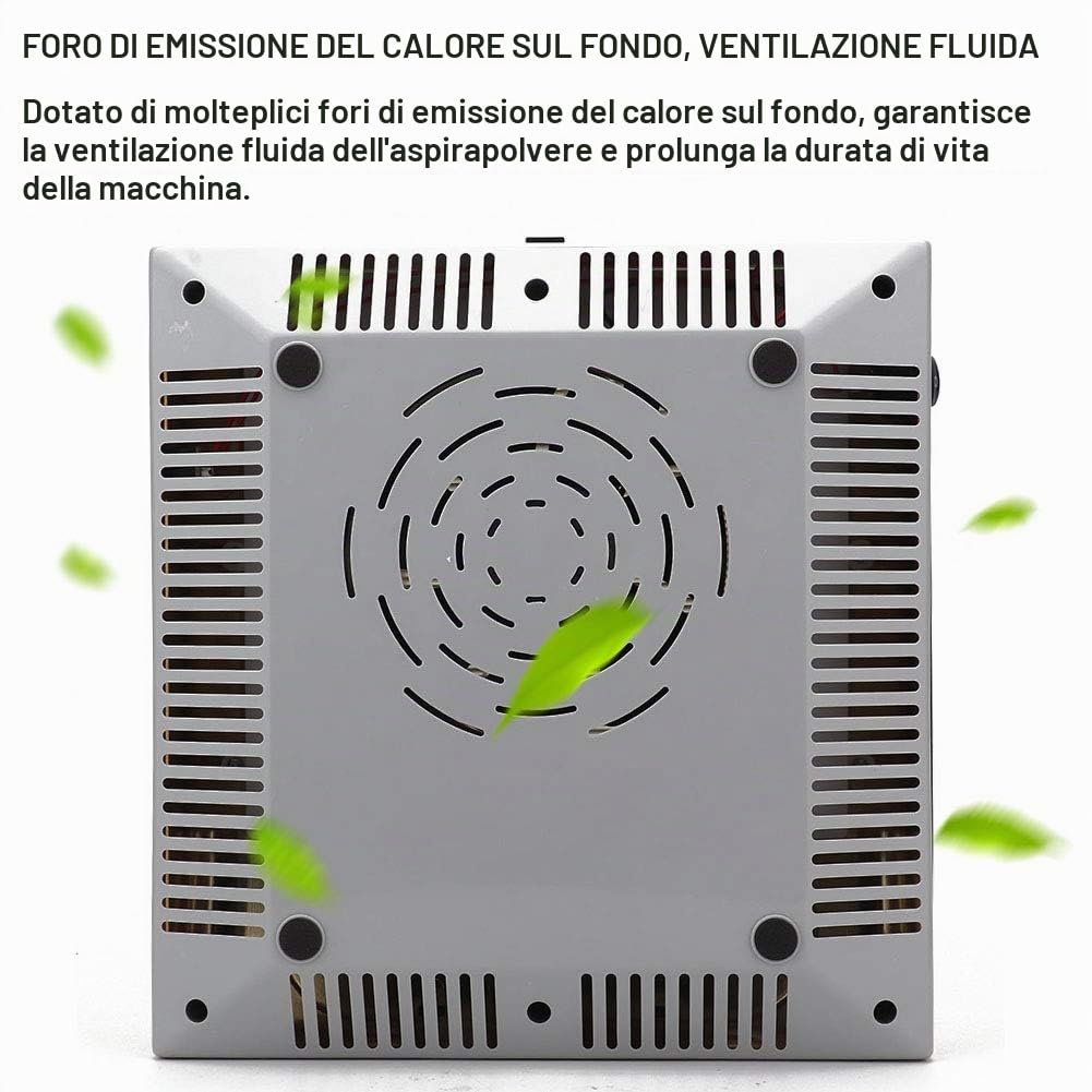 80W Collettore di polveri per unghie Forza di aspirazione forte Polvere per macchine sottovuoto per raccolta polveri(EU Plug-Argento)
