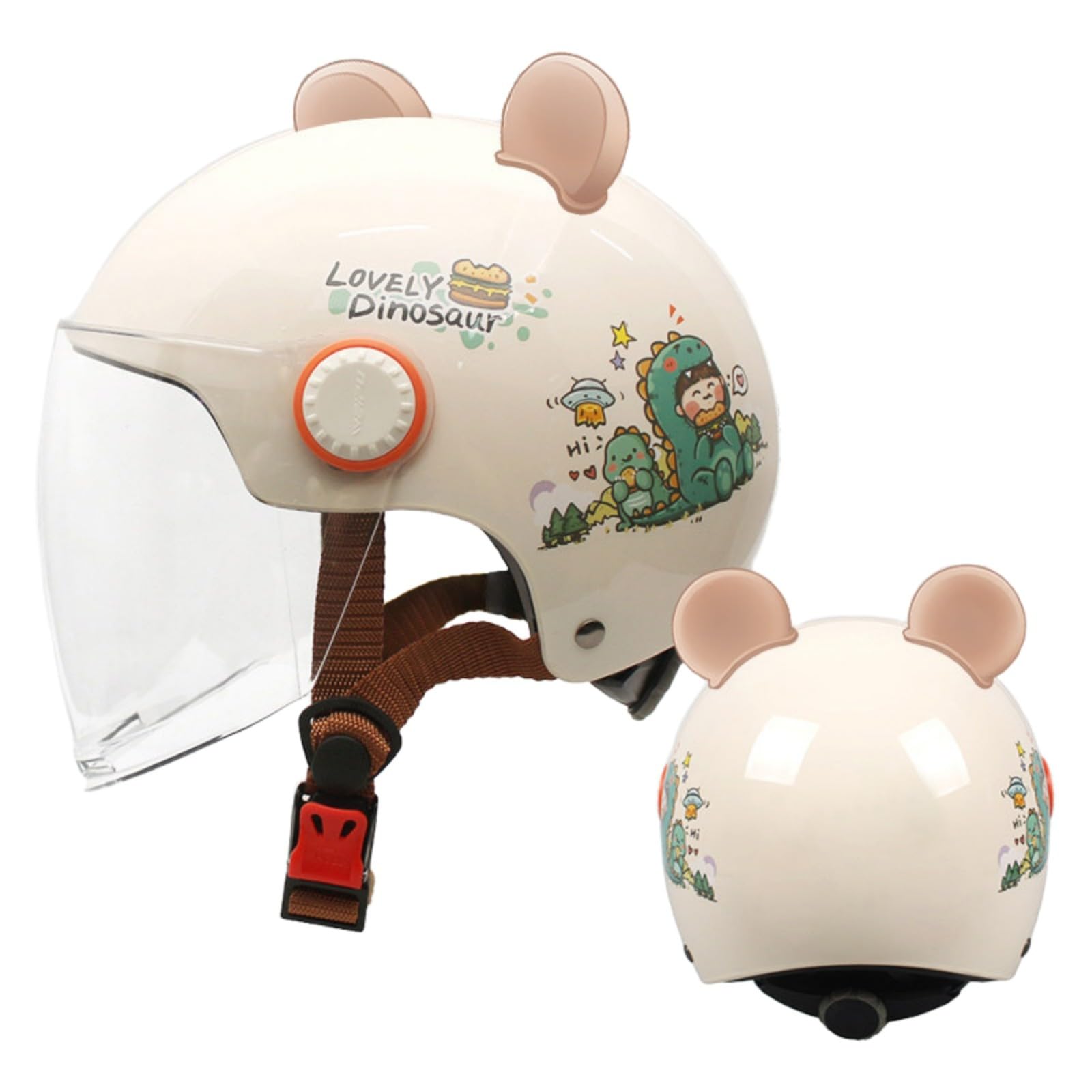 Casco De Moto Abierto con Visera Y Diseño De Dibujos Animados para Niños Y Niñas, Casco Jet para Motociclistas De 3 A 12 Años, Homologado Según La Normativa ECE 22.06
