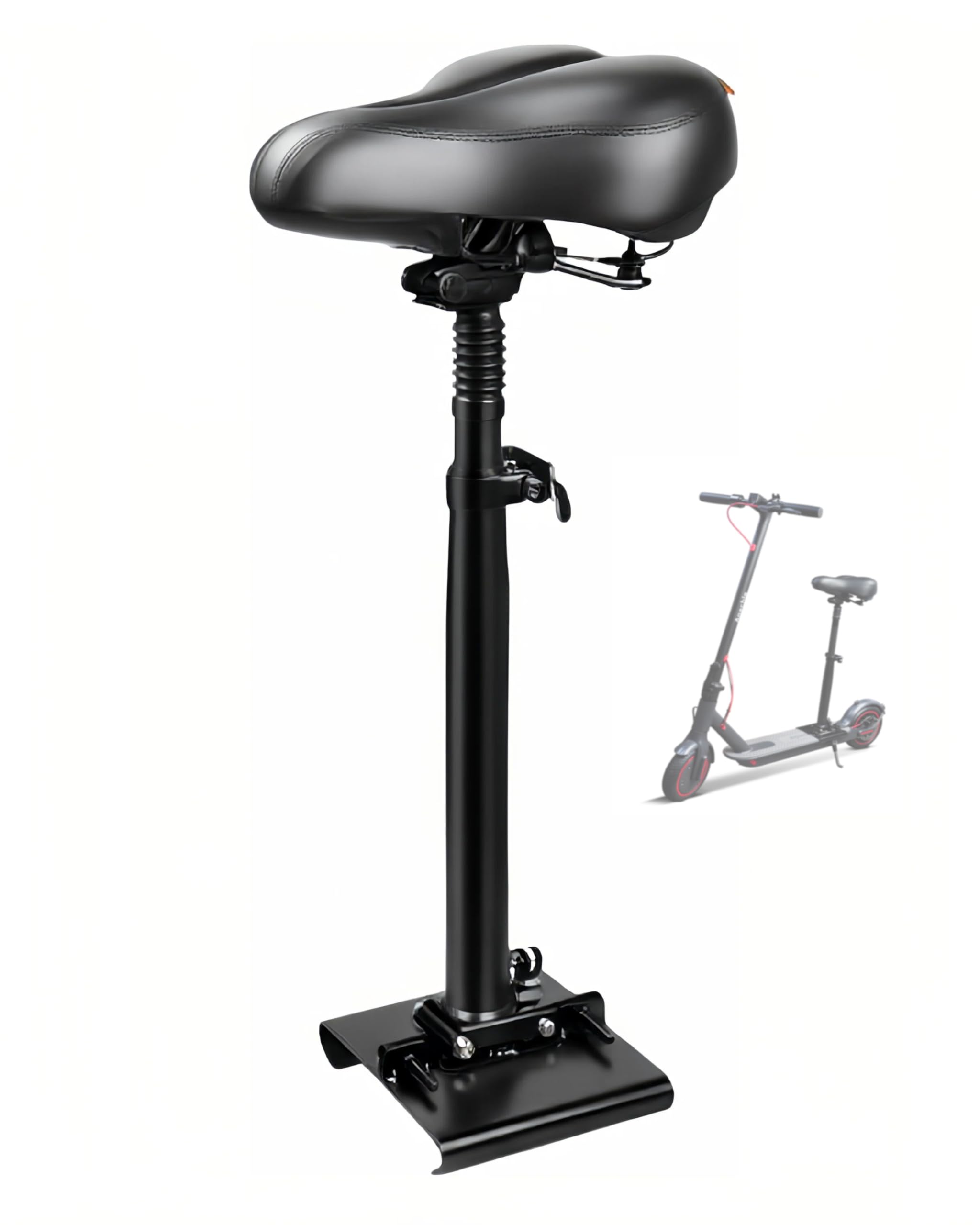 Siège de Trottinette Électrique Compatible Uniquement avec Plateau Incurvé de 13-18 cm Largeur, Antichoc, Pliable, 55-68cm Hauteur réglable, Adulte Selle Trottinette, Accessoire Trottinette Électriqu