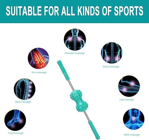 Miniatura 2 de Rodillo de masaje muscular barra de rodillo de masaje punto de presión de rodillo muscular herramientas de masaje para tejido profundo reducir el