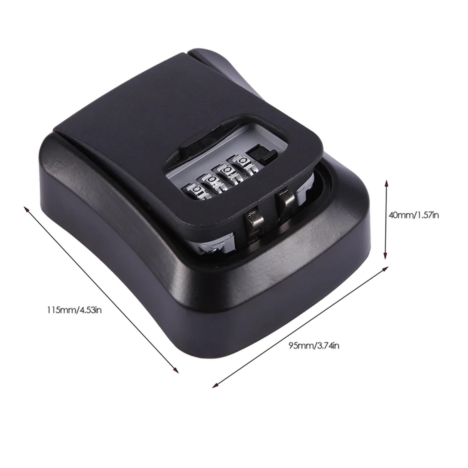 Cassetta Chiavi con Codice 3X Black Password Key Lock Box Wall Mounted Zinc Alloy Weatherproof 4 Digit Combination Storage