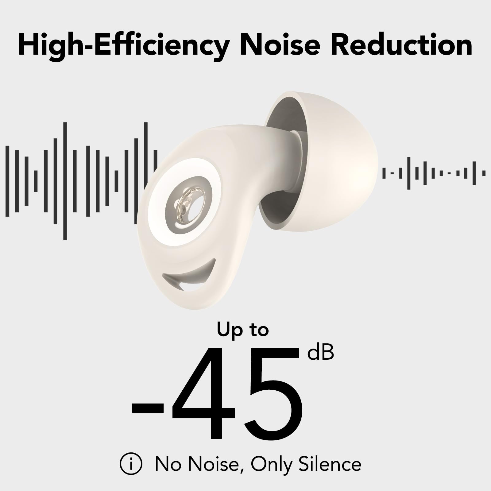 Tapones Oidos Ruido Dormir, 45dB Cancelación de Ruido, 4 Tamaños (XS/S/M/L) | Tapones Oidos Rreutilizables de Silicona Blanda, Tapones Adecuados para Dormir, Viajar, Concentrarse o Concierto