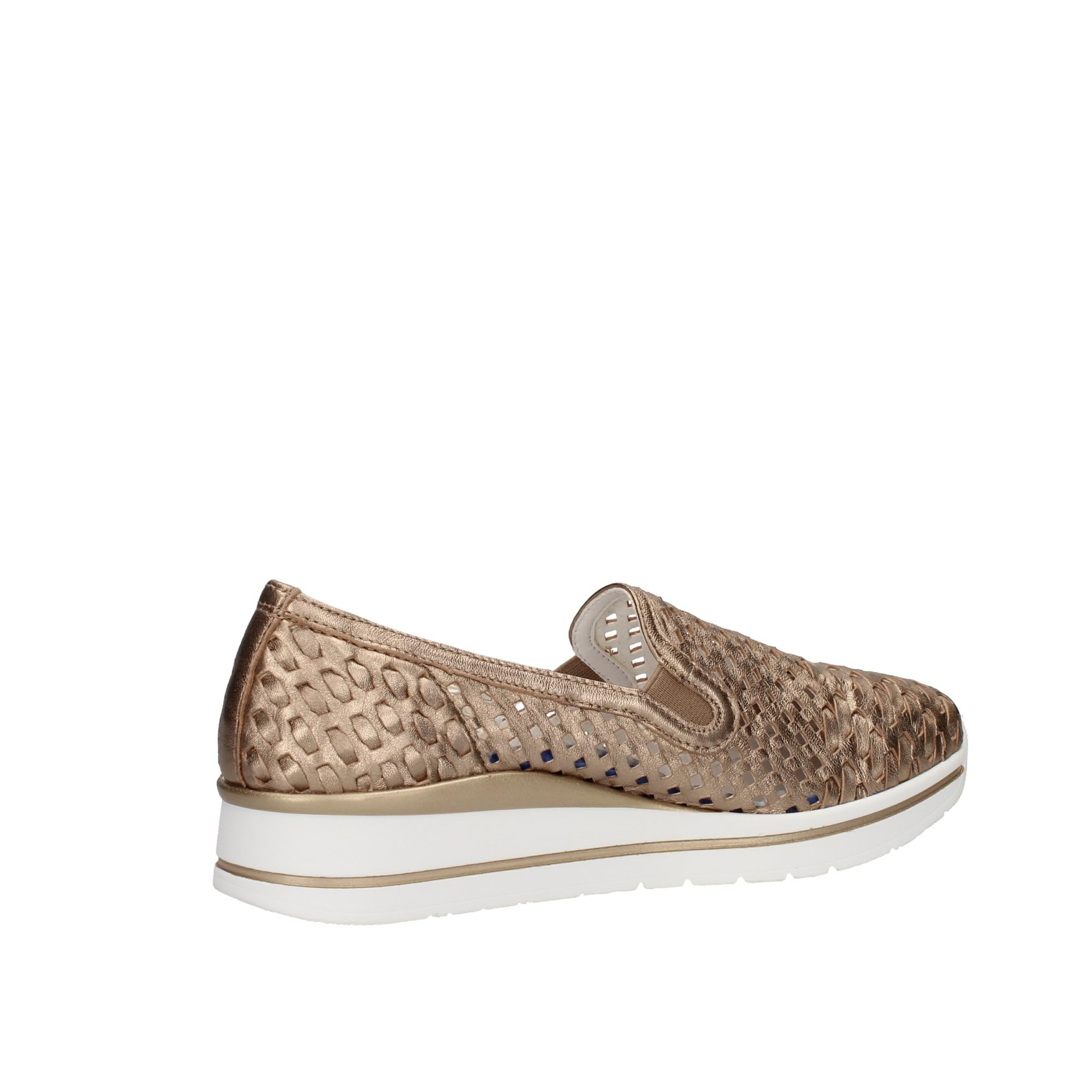 Scarpe da Donna in Pelle Traforata con Zeppa