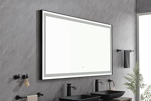 Miniatura 4 de Espejo con luz para maquillaje, espejo de maquillaje LED montado en la pared con alto lúmenes + antivaho control por separado impermeable, ajustable