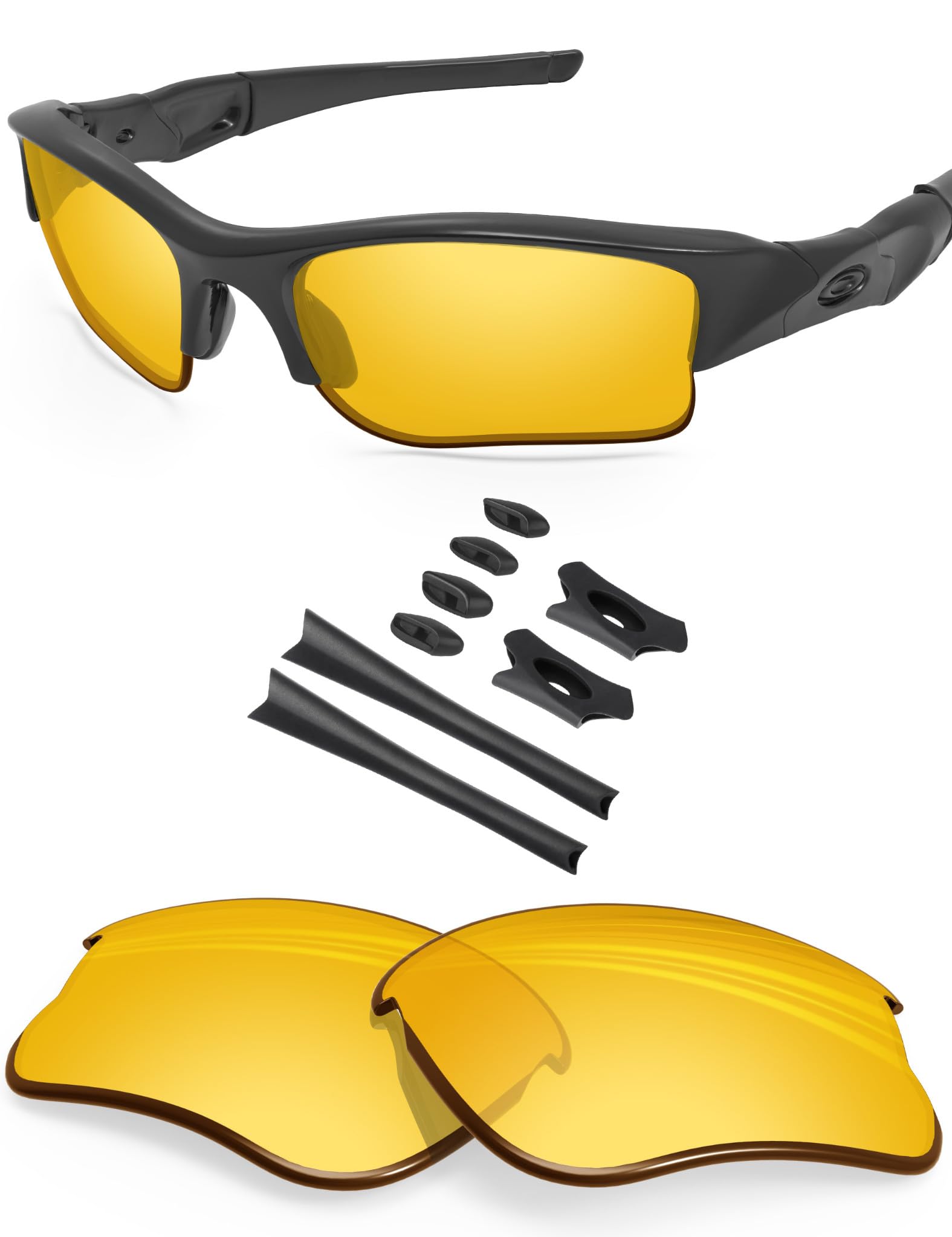 BLAZERBUCK Replacement Lenses &amp; Sock Kit for Oakley Flak Jacket XLJ Sunglass