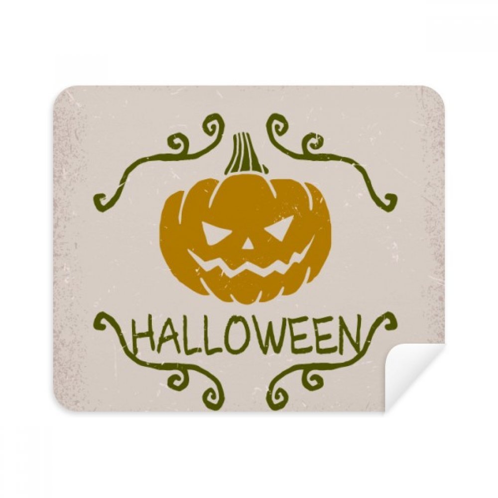 Halloween Pumpkin Cartoon Pattern Cleaning Cloth Screen Cleaner 2pcs Suede Fabric