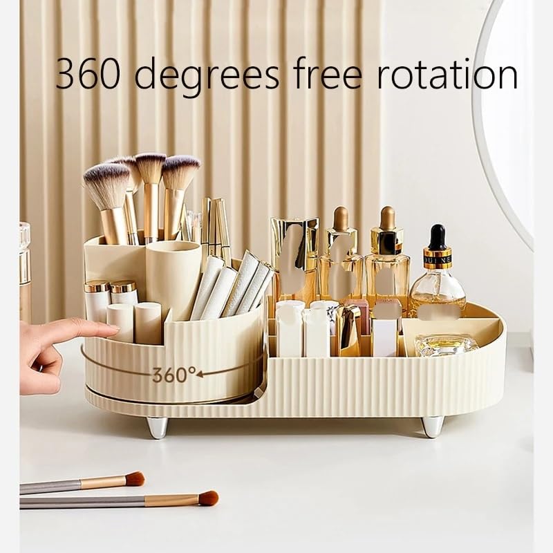 Schminktisch Organizer Make-up Kosmetik Organizer Box rotierenden Halter Badezimmer Kunststoff(Two layer)