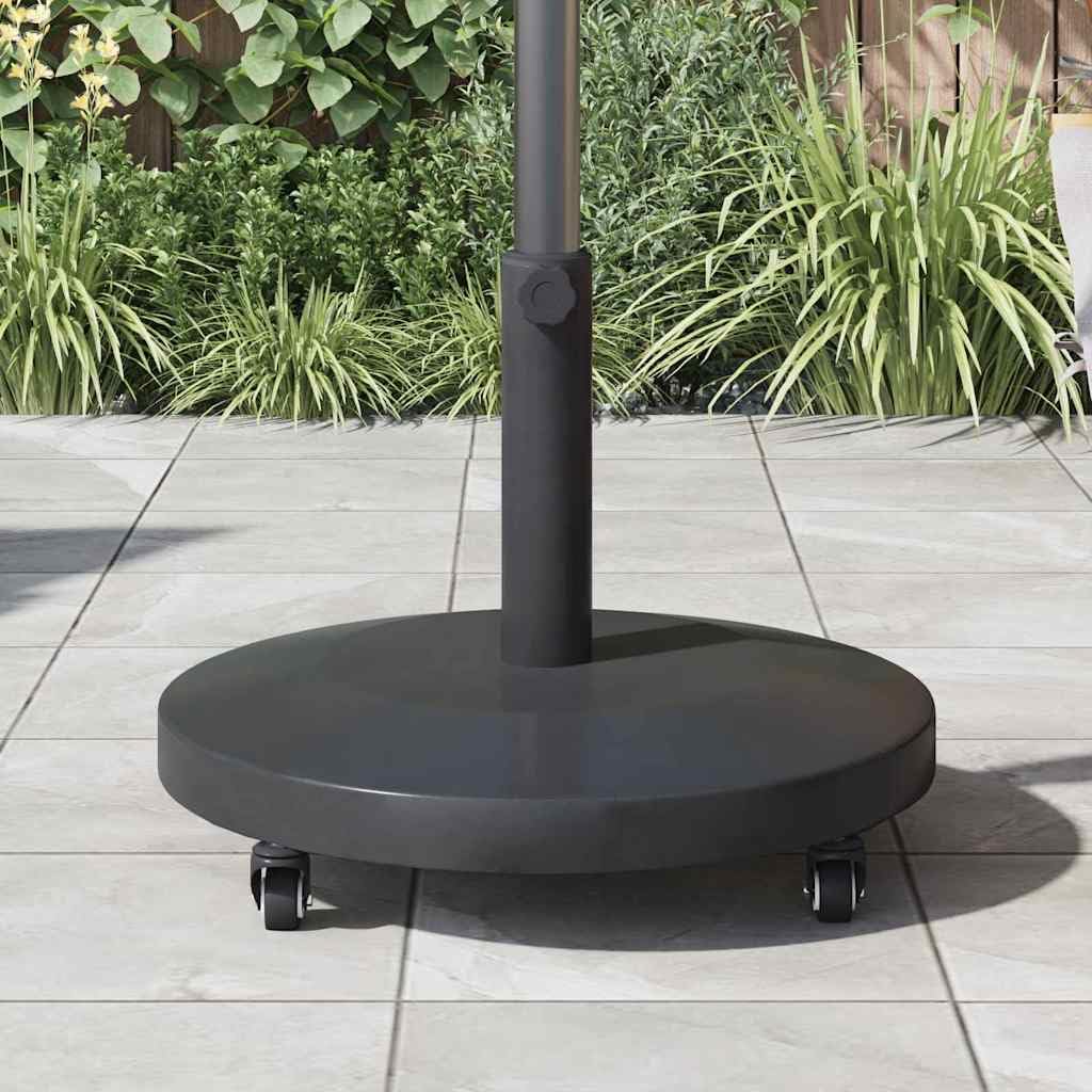 Supporto per ombrellone grigio scuro in acciaio, 48 x 48 x 32 cm, con peso e piedini regolabili, per giardino, balcone, terrazza, patio, supporto stabile e base per ombrellone