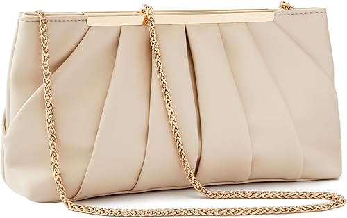 Bolso de mano elegante plisado formal bolso de noche simple y elegante para mujer