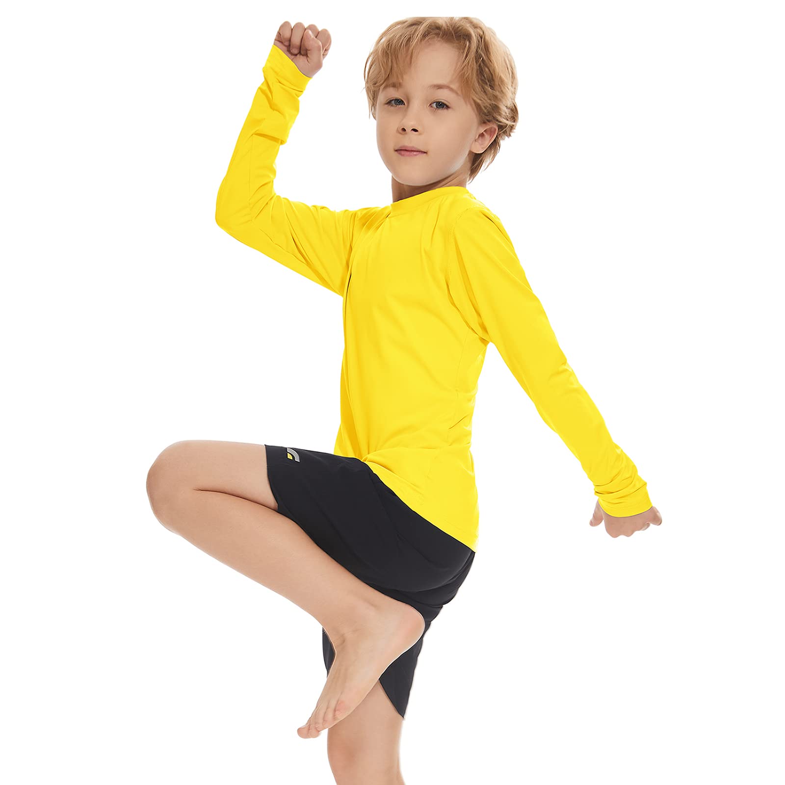 Camiseta de natación de manga larga UPF 50+ para niños pequeños, protección UV para exteriores, camiseta de protección solar