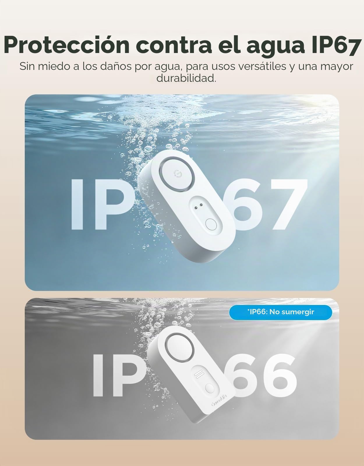 GoveeLife Mejora Inteligente Detector de Agua 1s con Alcance Ultra de 550 m, Sensor de Agua WiFi con SMS/Correo Electrónico/Notificación Push en APP y Alarma Acústica, Duración de Batería de 5 Años