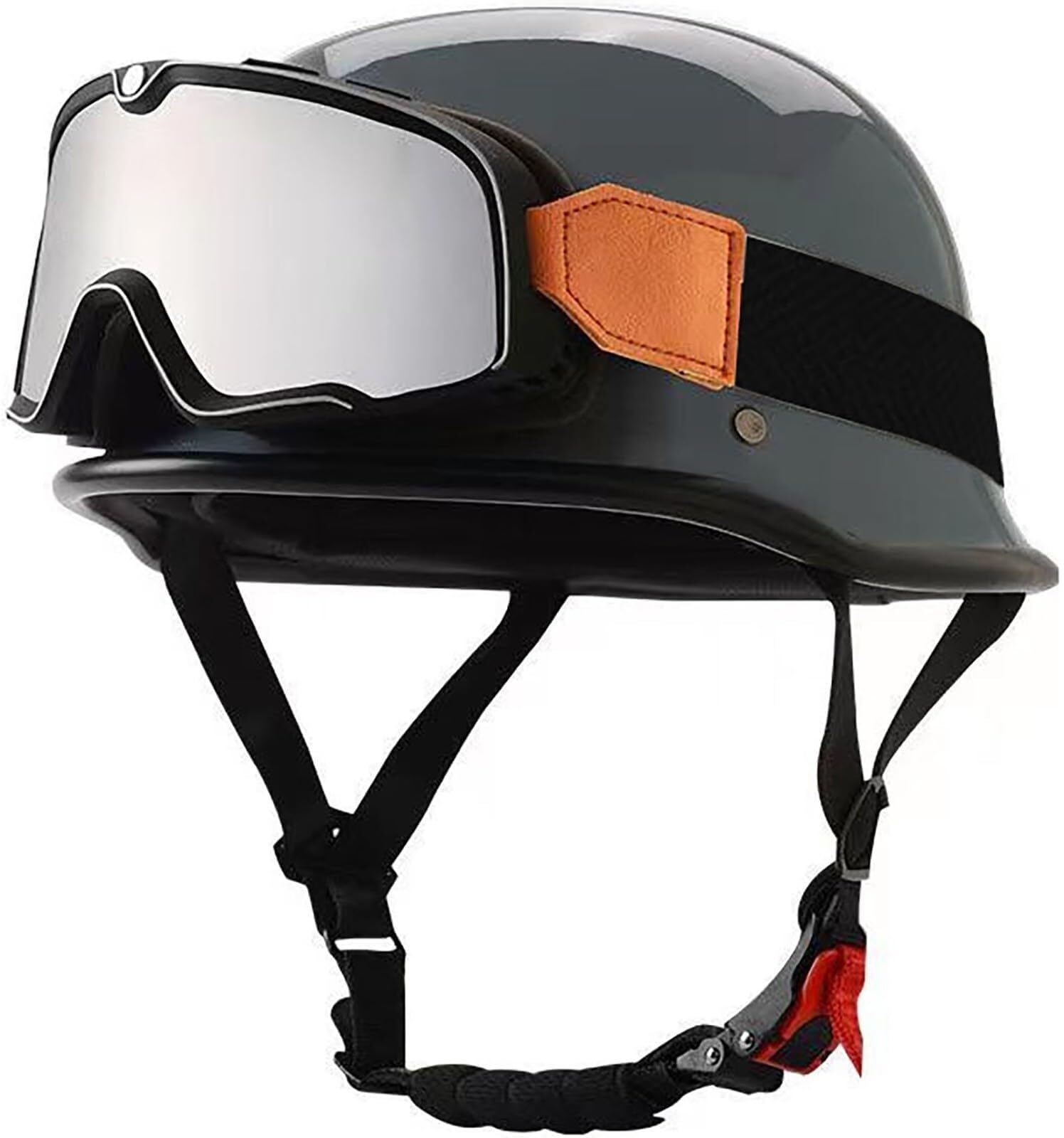 Casque moto style allemand rétro vintage bol et lunettes incluses taille S