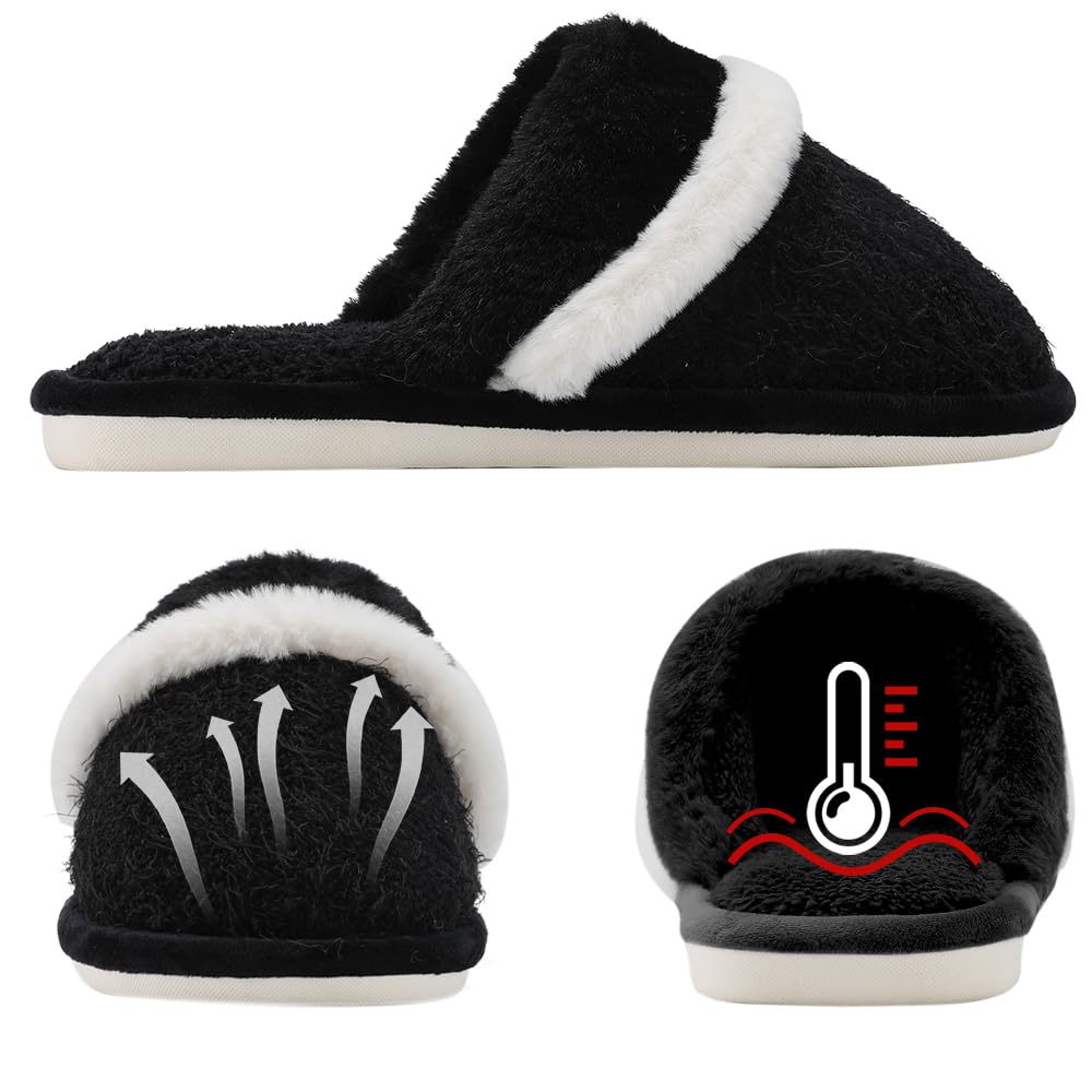 GOEWY Pantofole Donna Uomo Invernali Peluche Ciabatte Comode Casa Calde Scarpe da Casa Antiscivolo Memoria Schiuma Slippers Antiscivolo Suola Scarpe Interno Esterno