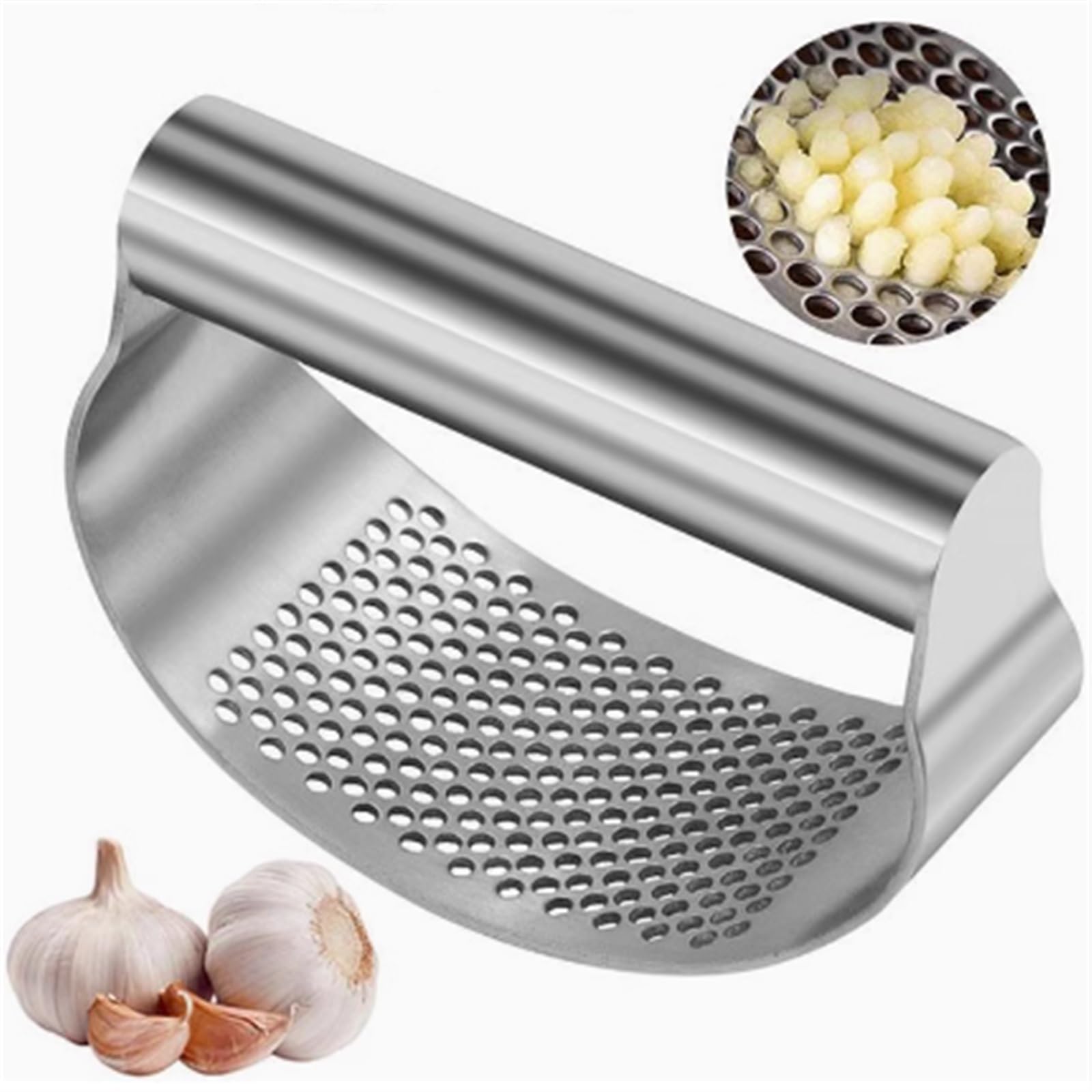 Knoblauchpresse – leicht zu drücken, kein Schälen, leicht zu reinigendes Werkzeug zum Zerkleinern von Knoblauch, perfekt zum Kochen, Küchenutensilien, langlebiges Design, spülmaschinenfest