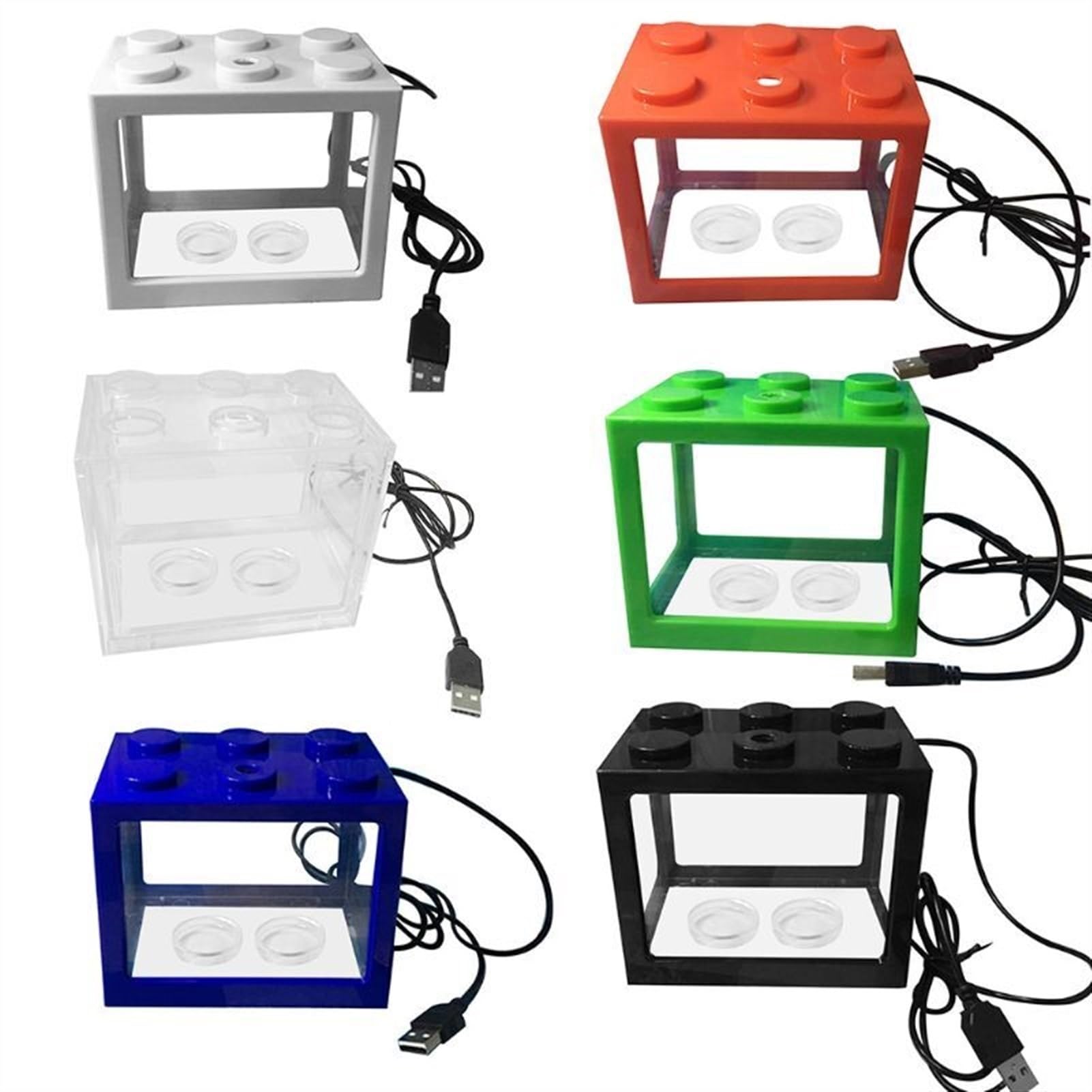 Mały Akwarium Akrylowy USB Mini Akwarium Akwarium Propagator Akwarium z oświetleniem LED Zbiornik dekoracyjny na biurko w domu i na biurko Złota rybka(Green)