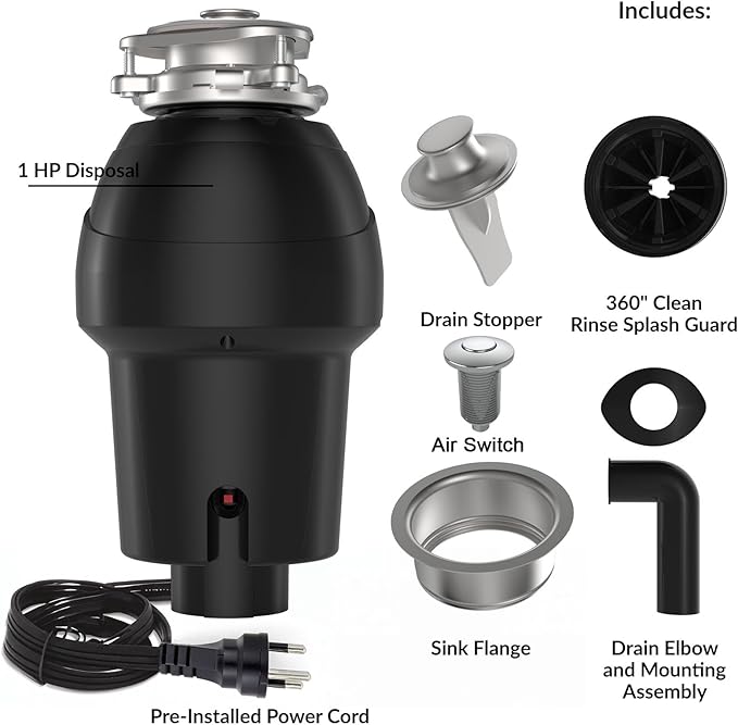 Triturador de Alimentos 1 HP Acero Inoxidable Negro miniatura 7