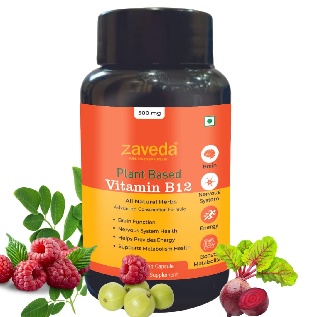 ZAVEDA Plant Based Vitamin B12-60 Veg.Caps| Boost Energy Level | Good For Digestion And Nerve Health | Glowing Skin For Men & Women - 60 Vegetarian Capsules (B0DJ3NGCSS) Amazon Price History, Amazon Price Tracker