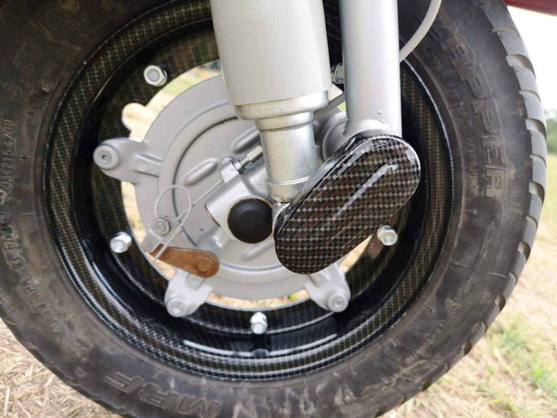 Boita 2.0 Coperchio Molleggio Forcella - Coprimozzo compatibile con Vespa 50-90 - 125 Carbonio Nero Lucido