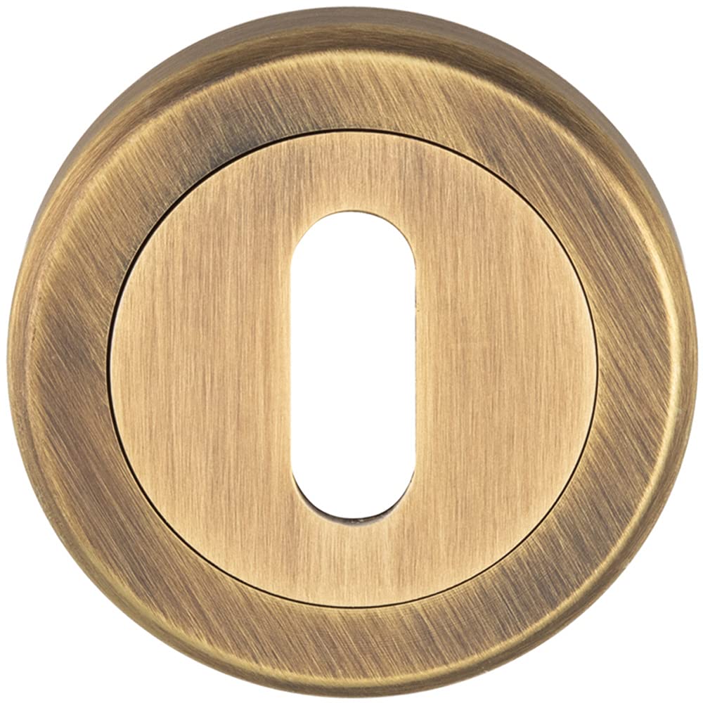 51Mm Lock Profile Escutcheon Chamfered Edge Concealed Fix Antique Brass 5056492560978