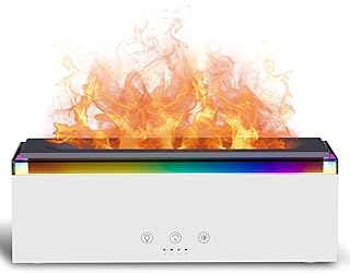 Katusie Essential Oil Diffusers 200ml Aromatherapy Flame Diffuser with 17 Modes Colorful LED Ambient Light & 4 Timer Auto-Off Diffusers for Large Room Office