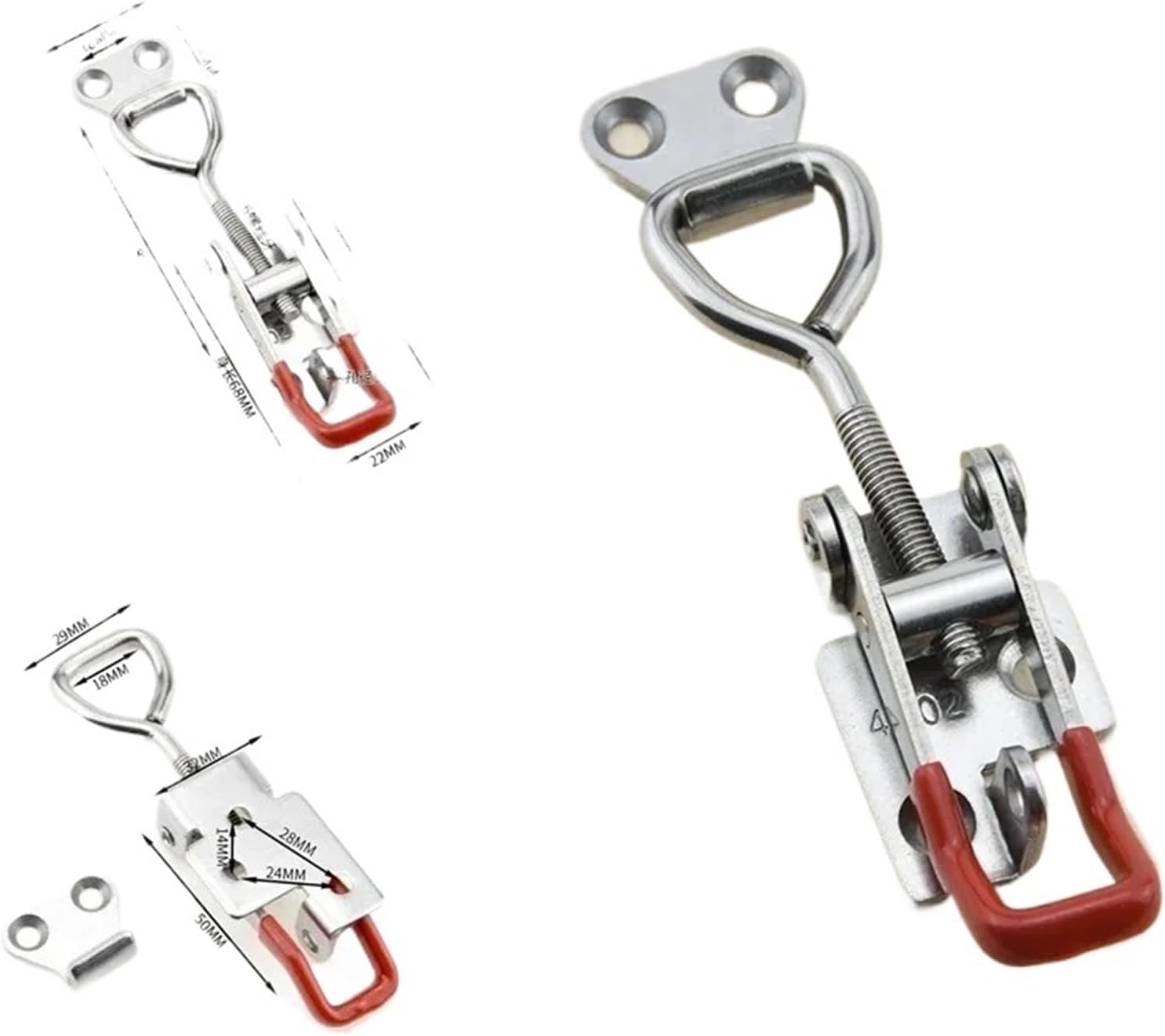 2set Adjustable Toolbox Case Metal Toggle Latch Catch Clasp Quick Release Clamp Anti-Slip Push Pull Toggle Clamp Tools(5(1set))