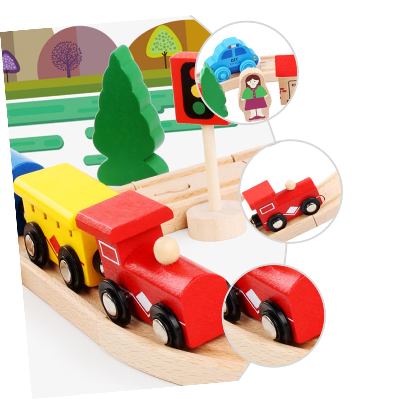 1 Set Di 32 Pezzi Puzzle Giocattoli in Legno Di Faggio Vagone Ferroviario Giocattoli Educativi Puzzle Per Bambini