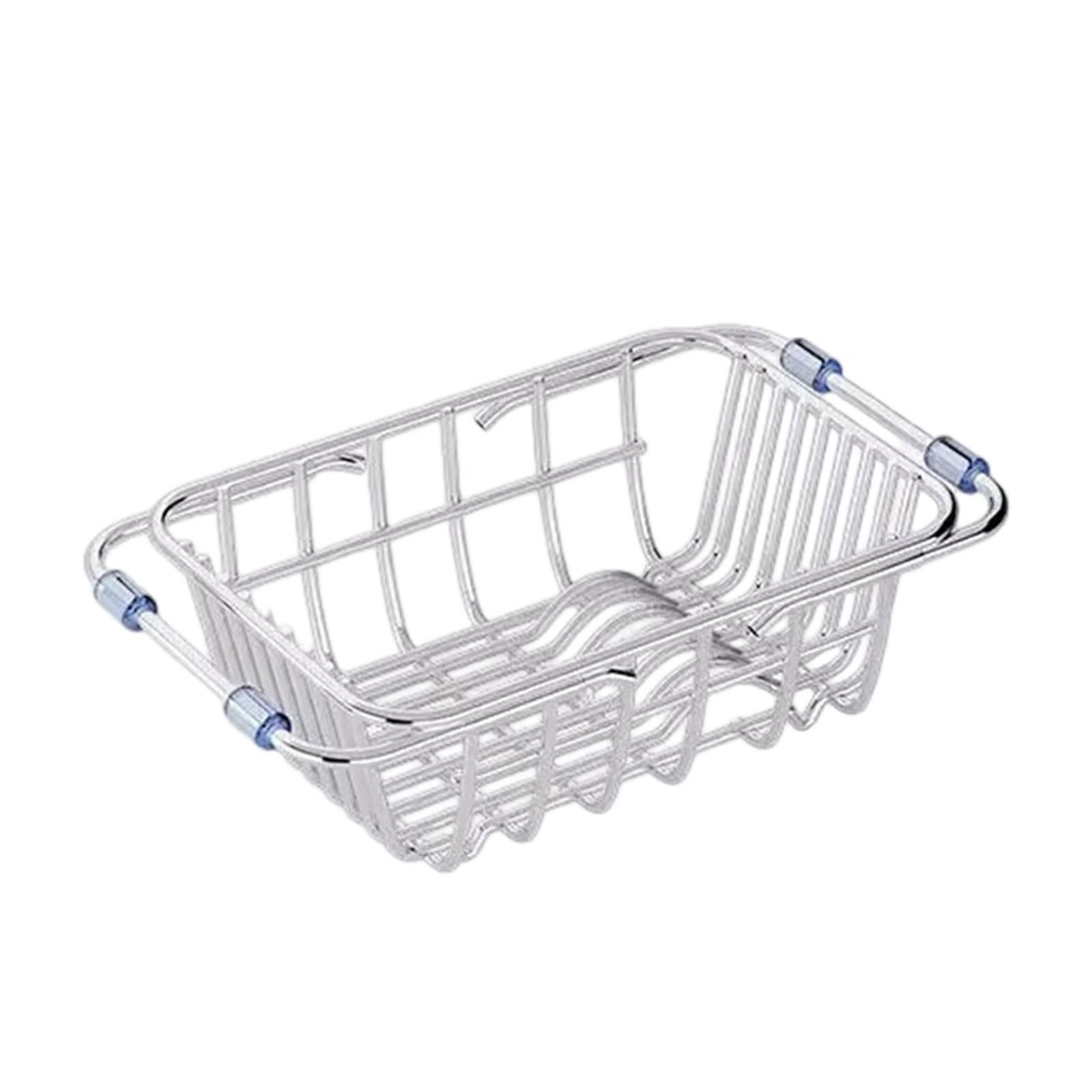 HDOYTXXM 304 Rustless Extendable Kitchen Sink Draining Basket Modifiable Size Permanent for Dishwashing Vegetables Space Saving Sink Drying Rack