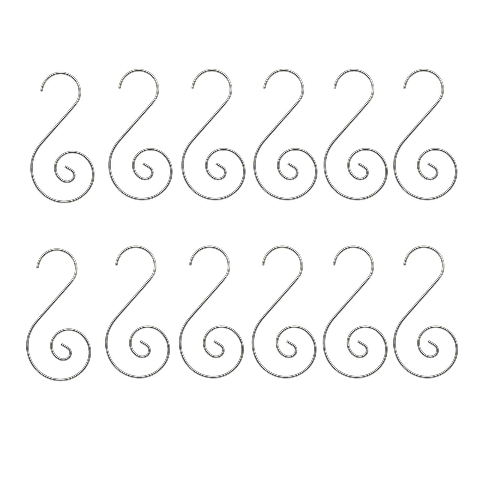 Christmas Ornament Hooks Decorative Iron Wire Hanger S Shape for Christmas Tree Home Decoration 100 Piece (Silver)