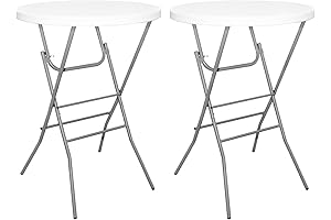 32" Round Folding Cocktail Table for Parties, Patio, Backyard, Dining Room, Wedding - 2PCS