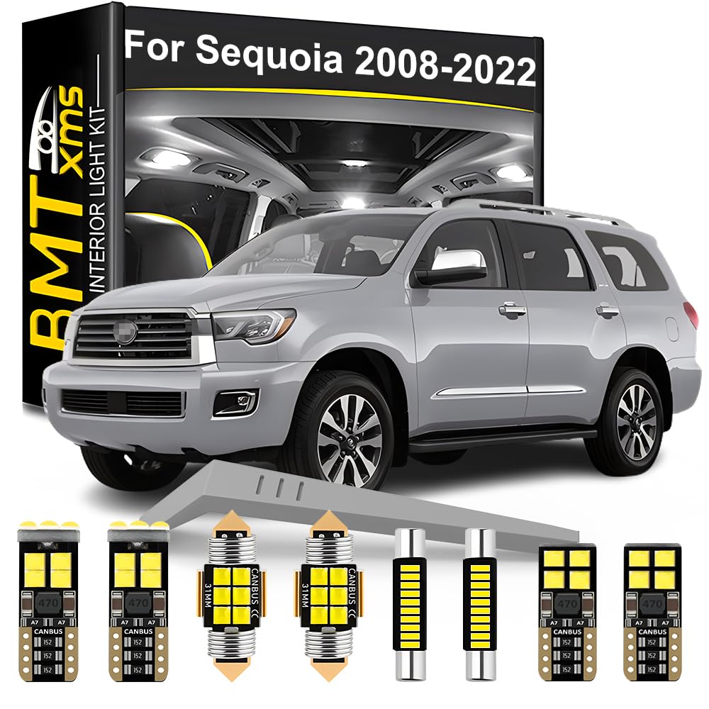 BMT xms LED Interior Light Kit Replacement for Toyota Sequoia 2008 2009 2010 2011 2012 2013 2014 2015 2016 2017 2018 2019 2020 2021