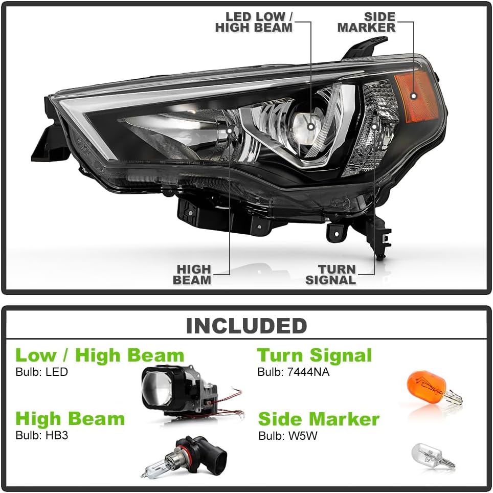KEEKPO - For 2021 2022 2023 2024 Toyota 4Runner w/Auto LED Projector Headlight Headlamp Replacement Left Driver Side