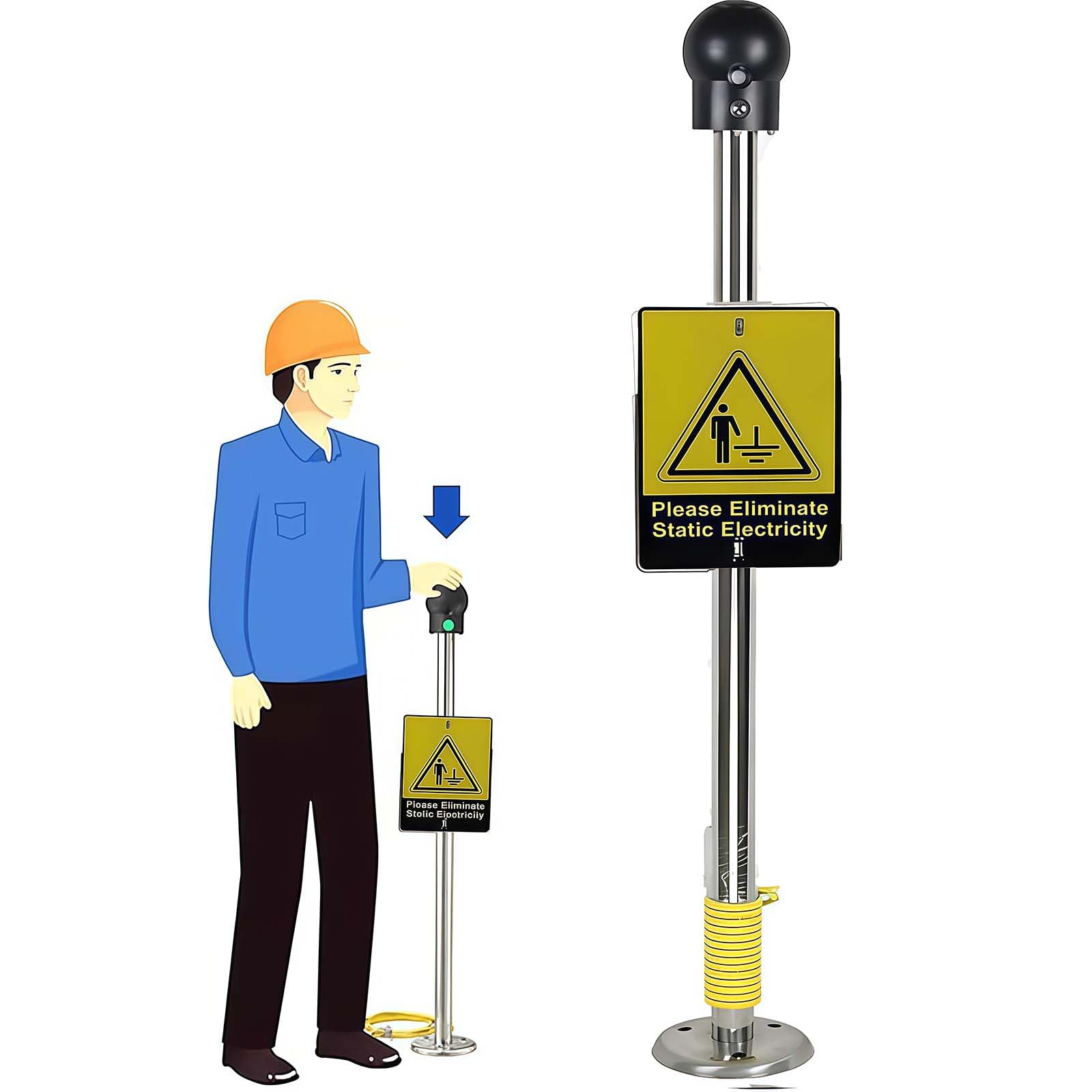 Bola de descarga de electricidad estática con alarma de sonido y luz para seguridad industrial y eliminación estática