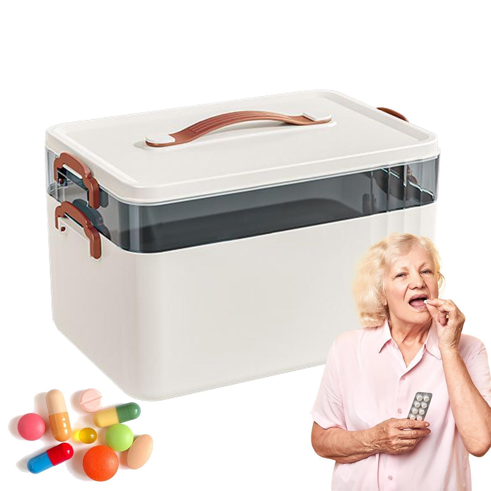Portapillole multistrato Di Sicurezza Per La Famiglia Trasparenti Con | Farmaci Trasparente Multi Livello Capacità Contenitore Organizer Medico Con Strumenti E Forniture Kit