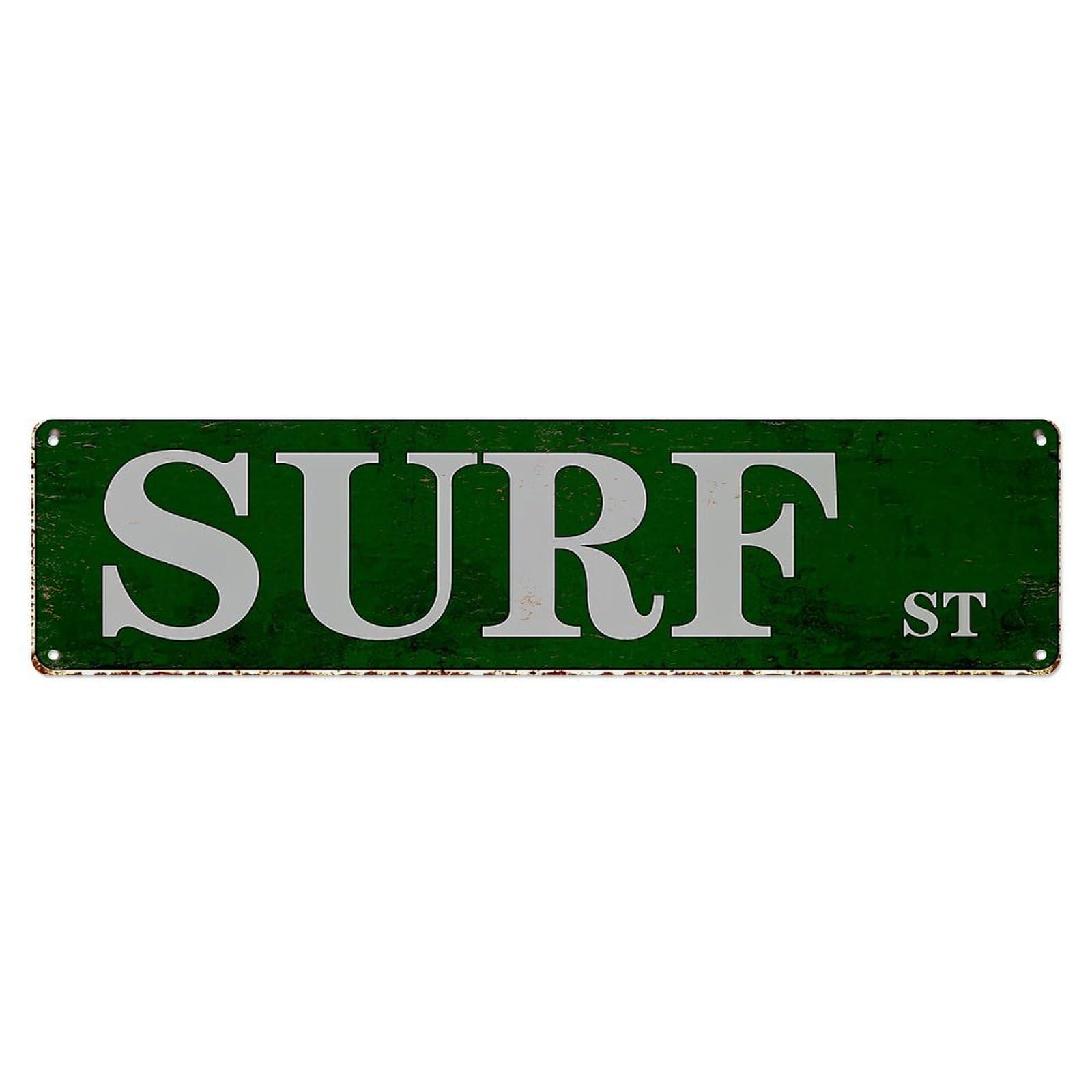 Jdyaojiesheng Vintage Surf Street Sign Pattern Print Tin Sign Retro Metal Wall Decor Metal Poster, Home Bar Garage Farmhouse Cafe Wall Art Decoration 4X16inch