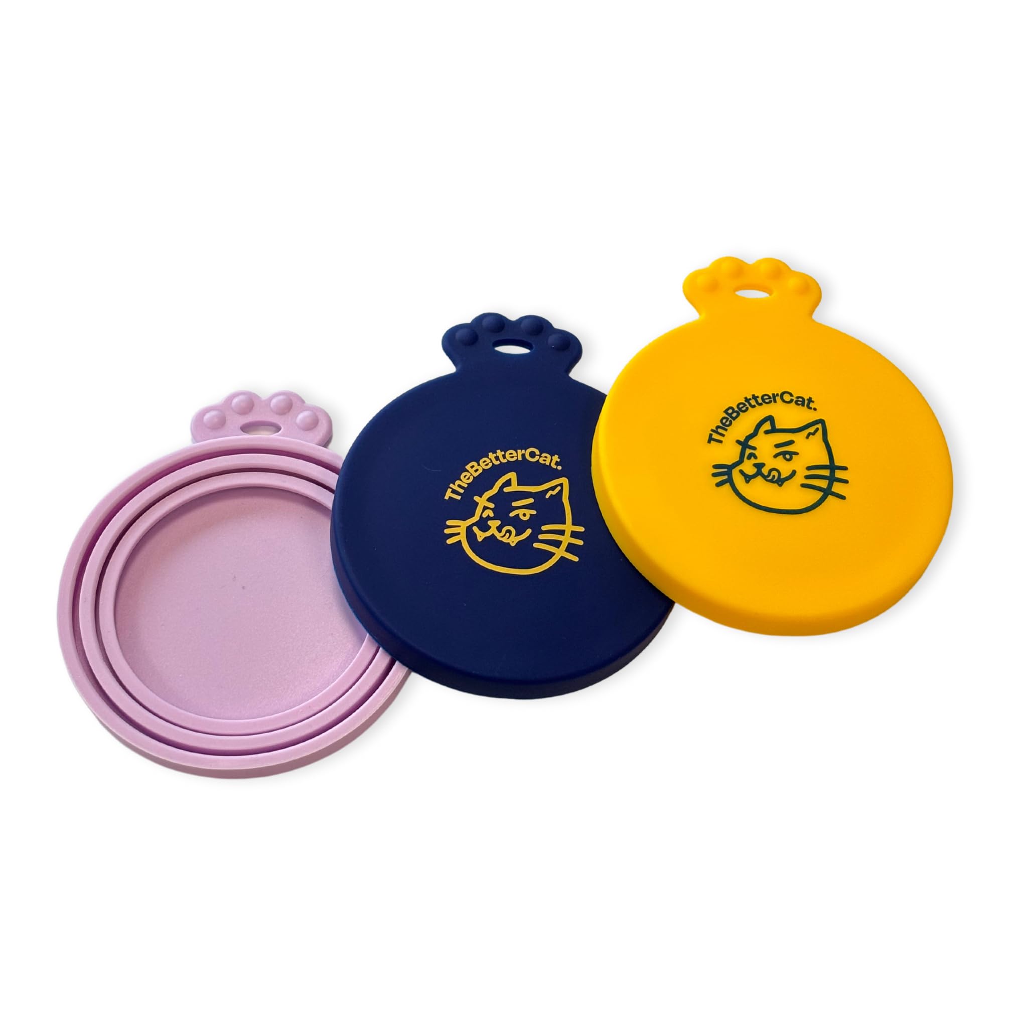 The Better Cat Set di 3 coperchi universali in silicone per lattine di alimenti per animali domestici, senza BPA, lavabili in lavastoviglie, coperchi per lattine per gatti