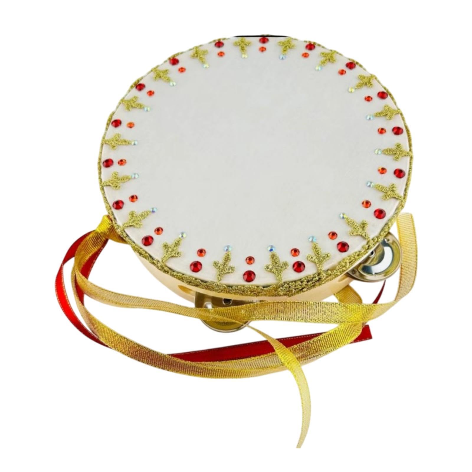 Ballet Tamburin Handgefertigtes Tanzinstrument Percussion Holztamburin Handtrommel für Lernen für Tanzunterricht Heimdekoration Aufführung, 6 Inch