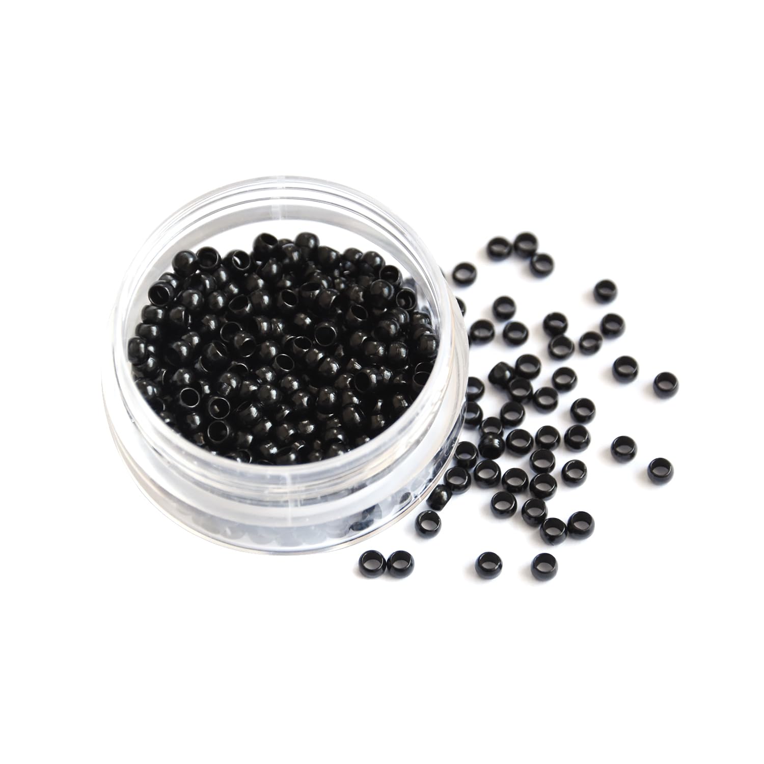 500pcs 3.0x2.0x2.0mm Copper Nano Rings Beads Hair Extension Nano Rings Beads (Black), 3.0mm 500pcs