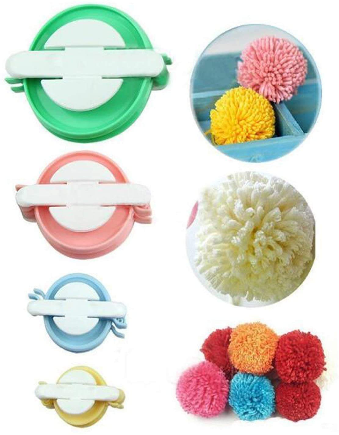 4 pezzi di diverse dimensioni fai da te lanugine tessitrice ago artigianale pompom Maker e lana lavoro a maglia mestiere set di attrezzi per il fai da te e il tuo bambino