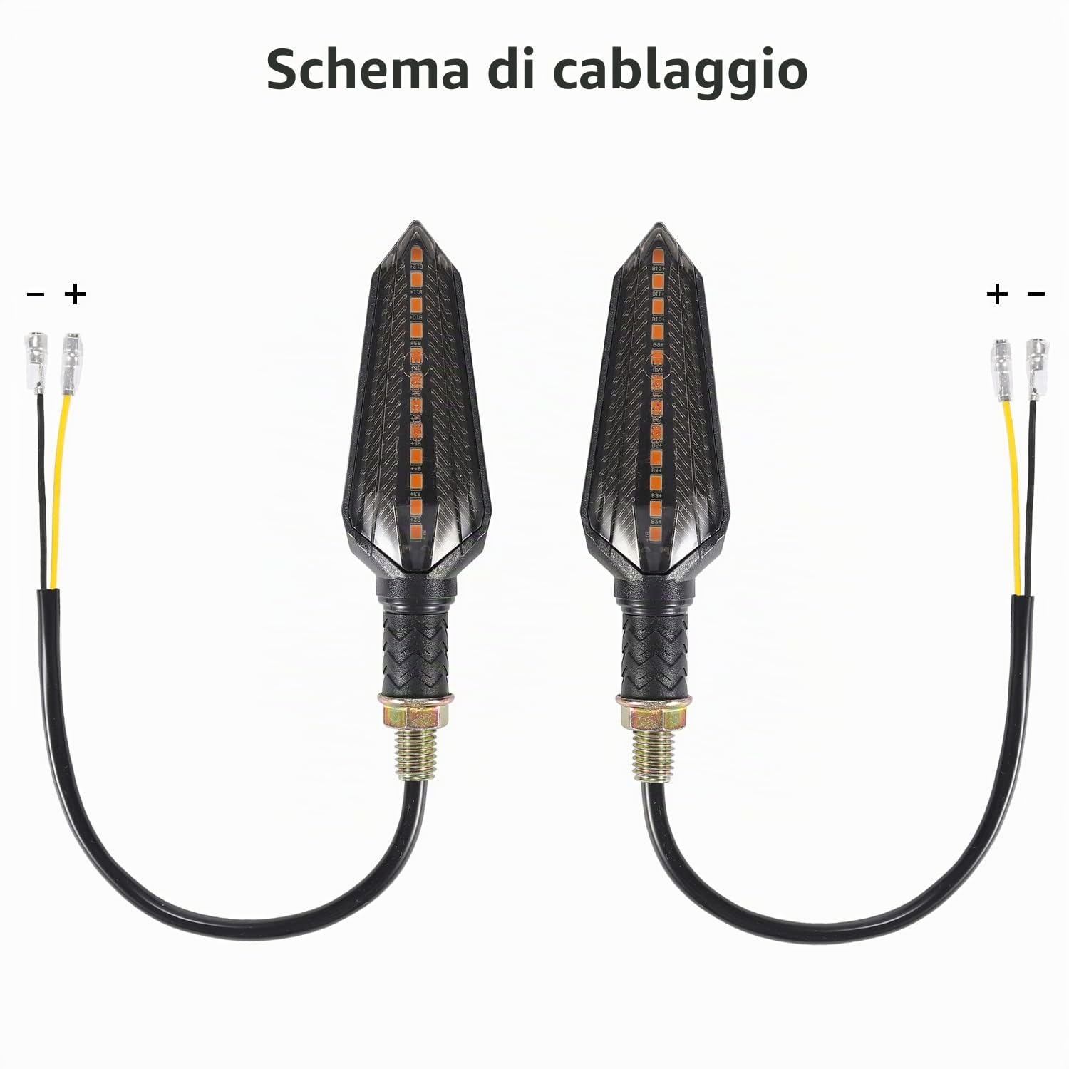 Greluma 4 Pezzi Moto 12 LED Lampeggianti Indicatori Ambra Impermeabile