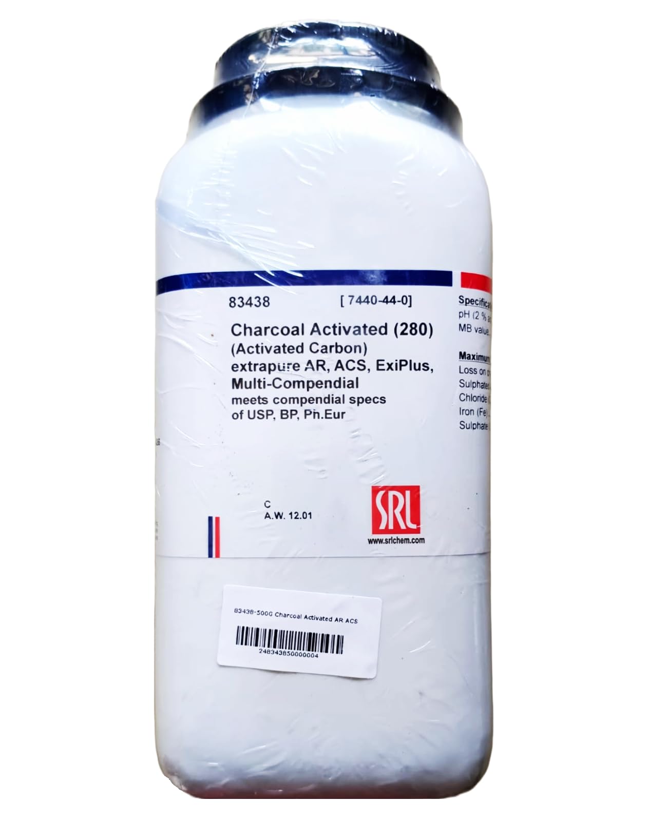 See full amazon price history chart for SRL Charcoal Activated (280) extrapure AR, ACS Grade, 500gm Powder, CAS: 7440-44-0, Molecular Formula: C, Storage: Room Temperature, Shelf Life: 60 Months for laboratory and industrial use SRL Charcoal Activated (280) extrapure AR, ACS Grade, 500gm Powder, CAS: 7440-44-0, Molecular Formula: C, Storage: Room Temperature, Shelf Life: 60 Months for laboratory and industrial use (B0CXMZXD1J) Amazon Price History, Amazon Price Tracker