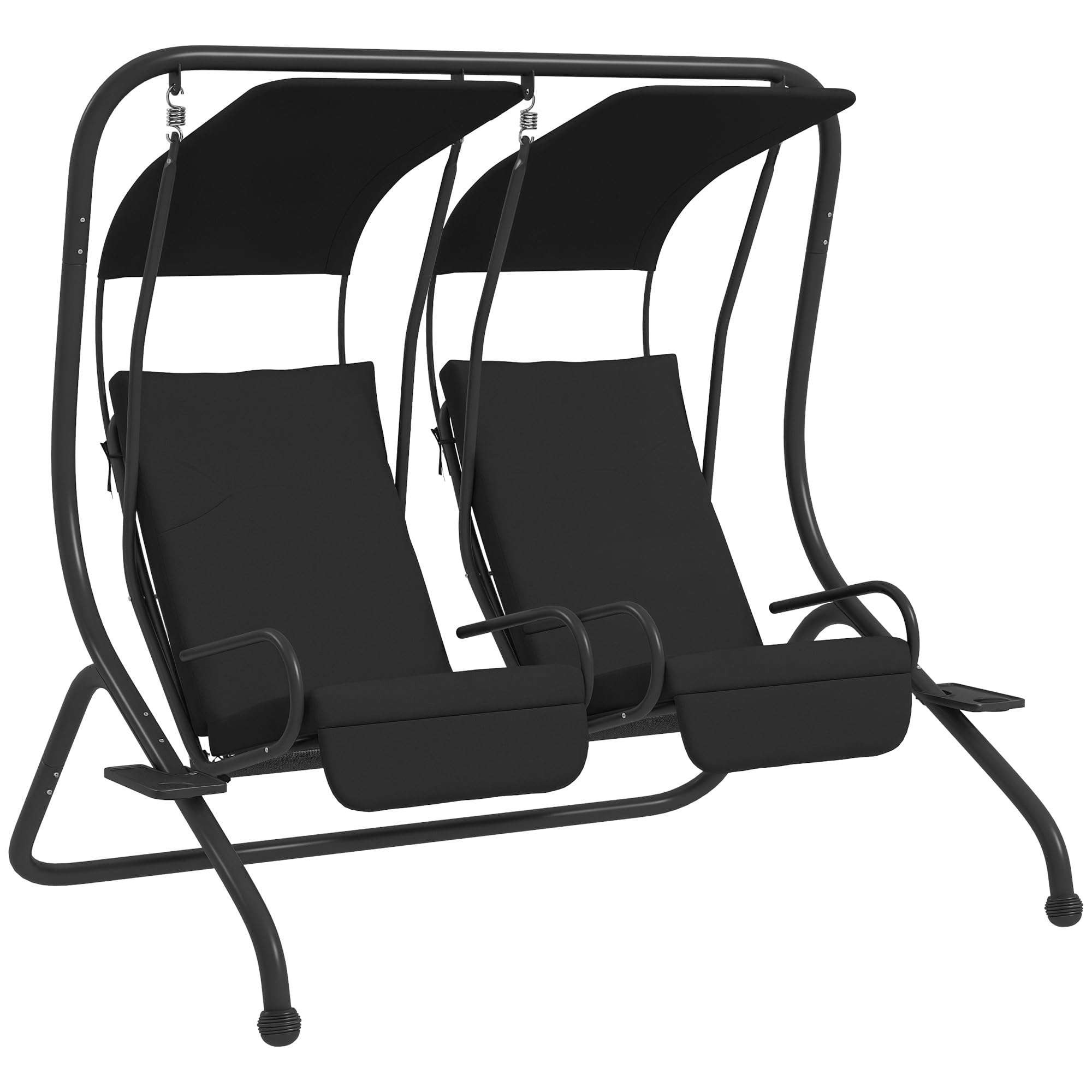 Outsunny 2 Seater Garden Swing Black