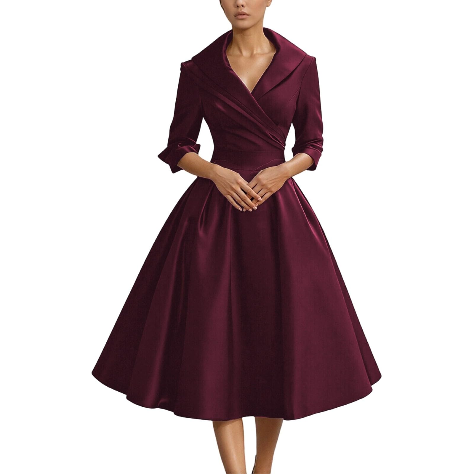 Générique Robe Femme Longue Cocktail Cérémonie Chic Élégante, Vêtement Long pour Invitée de Mariage, Soirée, Gala et Réception A14