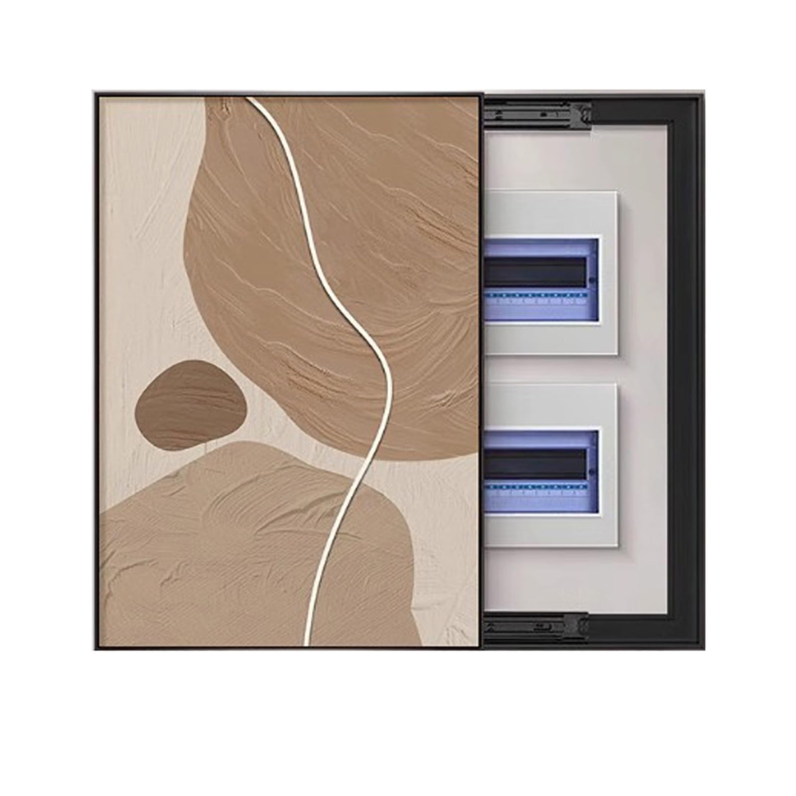 Quadro Elettrico Decorativo Stile Verticale Quadro Scorrevole da Appendere Copre Il Quadro Elettrico Adatto per Soggiorni (B,40x50cm)