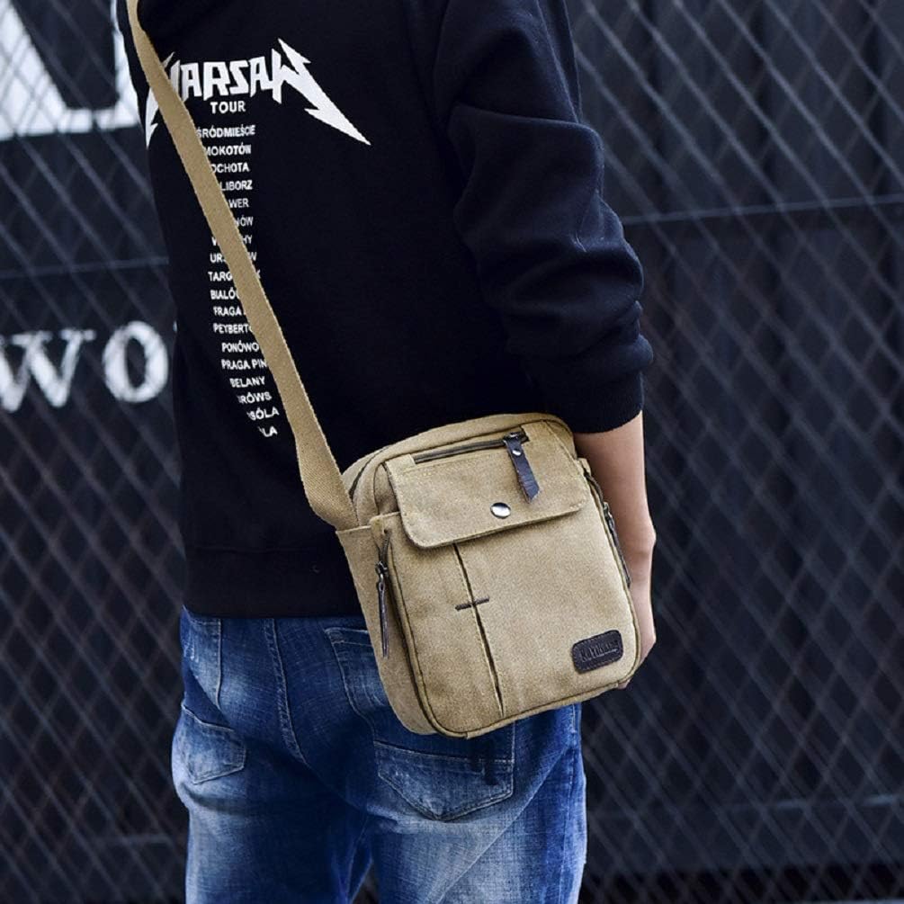 Small Shoulder Bags Canvas Travel Purse Casual Messenger Bag Mens Womens Mini Crossbody Purse - Image 8