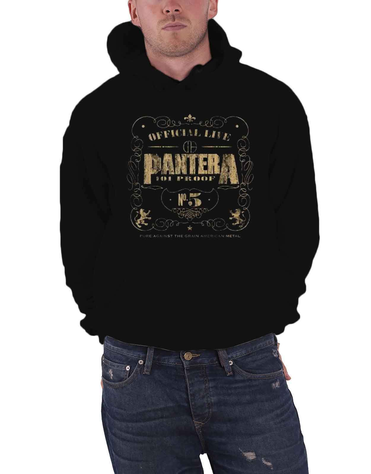 Pantera Hoodie 101 Proof Band Logo Official Pullover Mens Black