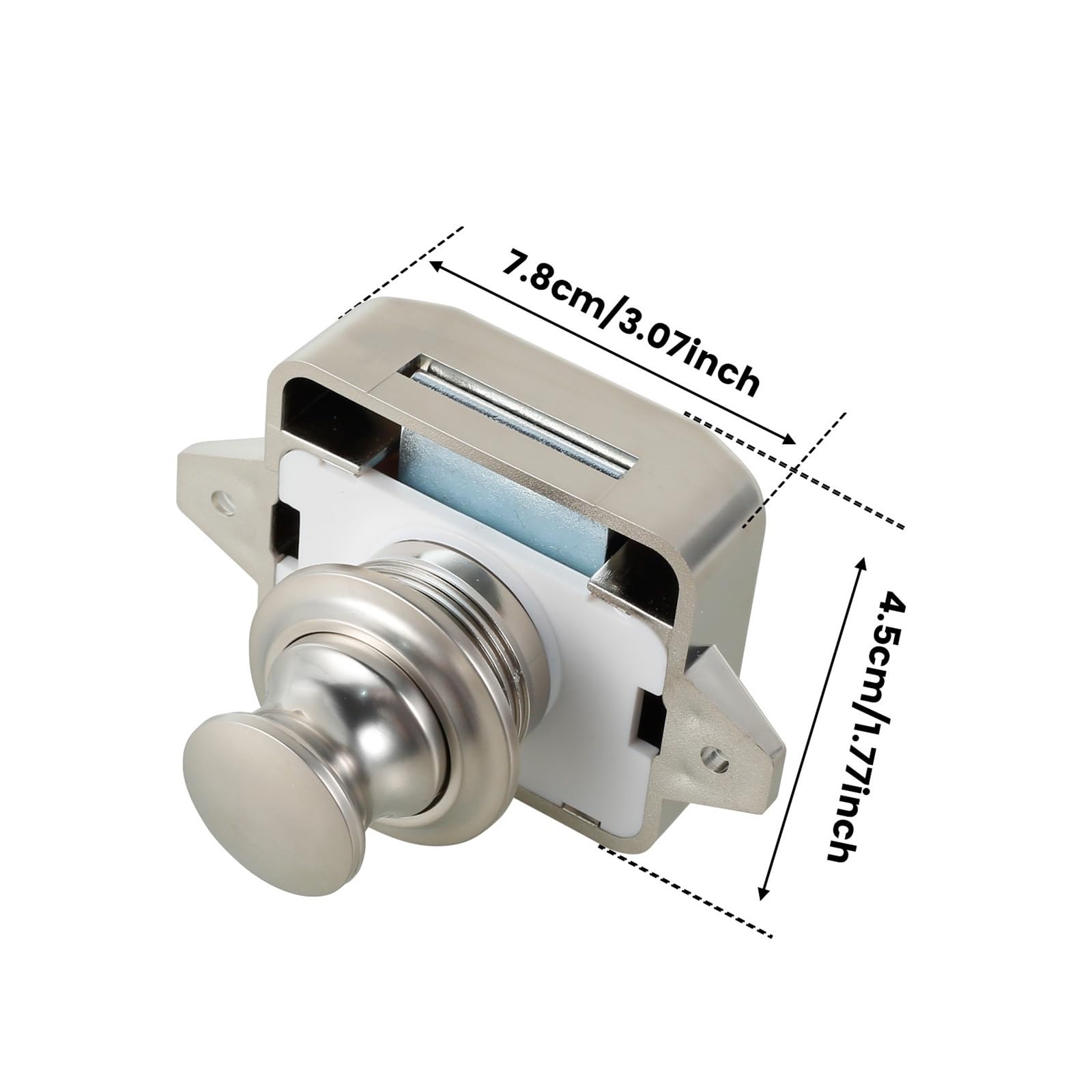 5/10 Uds. Cerraduras de pestillo de botón de coche Camper de 26mm, cerradura de gabinete, perillas de captura for puerta RV, cerraduras for cajones y muebles, herrajes for muebles(White 5pcs 20mm)