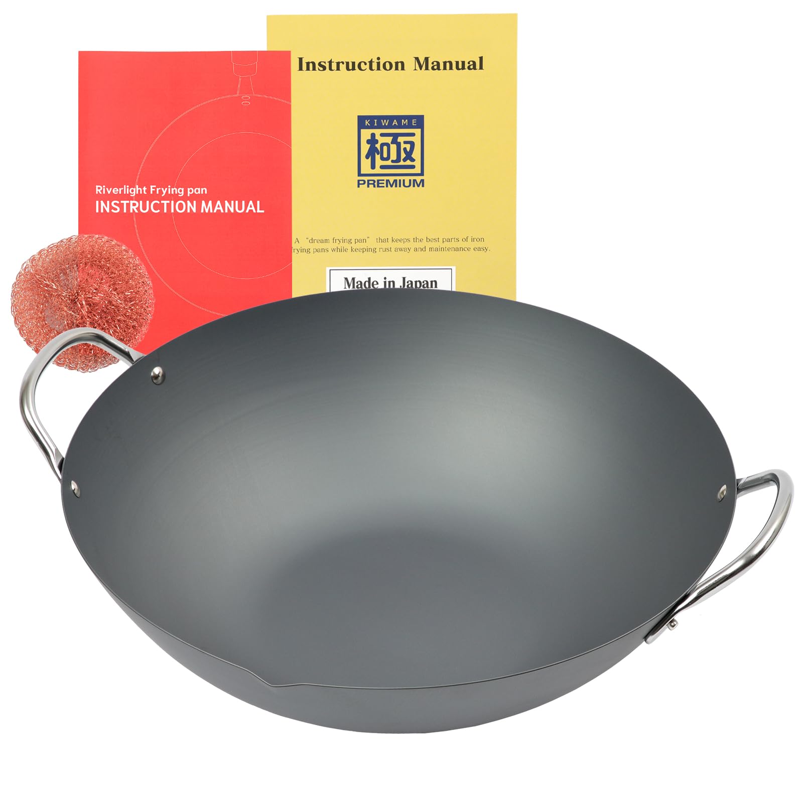 Riverlight 30Cm Iron Wok Stir Frying Pan Compatible With Ih Japan