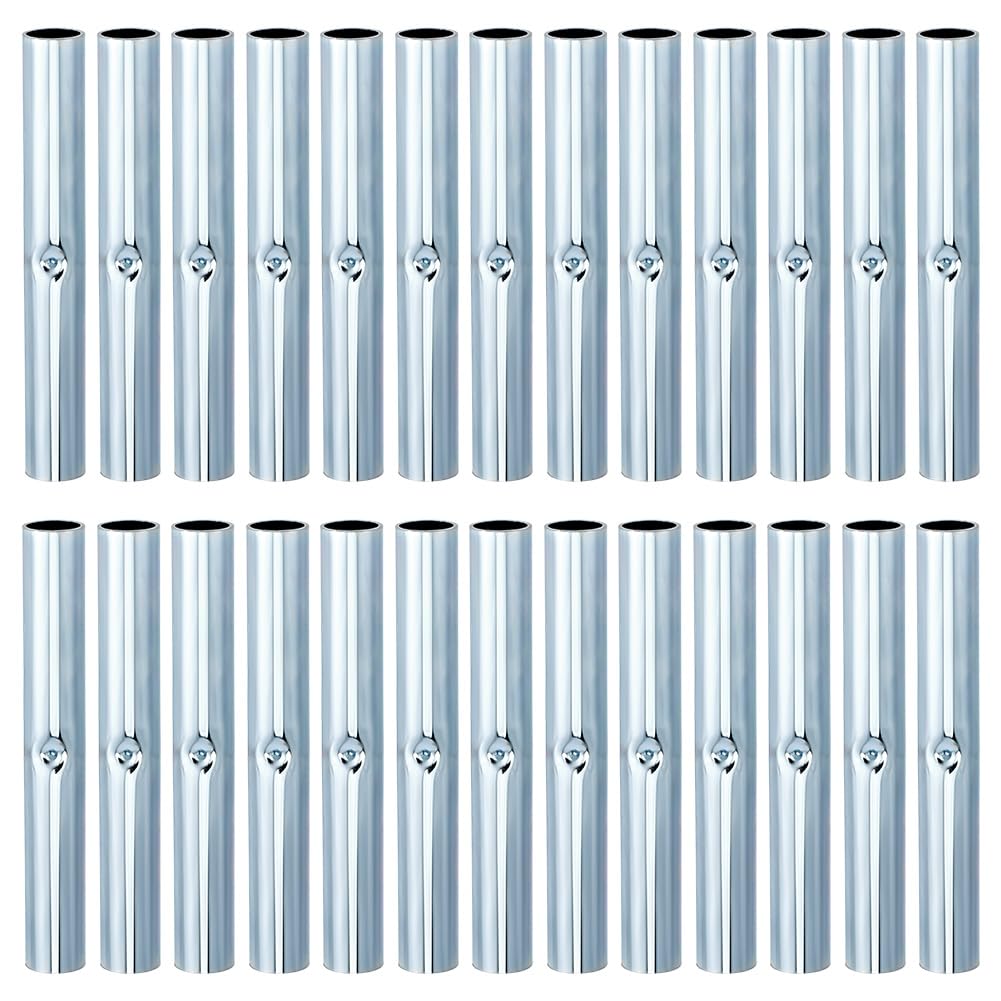 BENECREAT 60pcs Camping Tent Pole Connector, Metal Connectors for Garden Hoops, Joint Tent Pole Repair Sleeve for Outdoor Camping Canopy Fiberglass Pole(8.5mm/0.33inch)